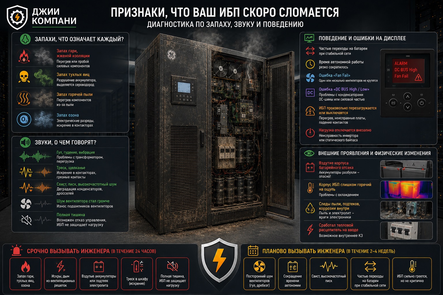 Признаки поломки ИБП